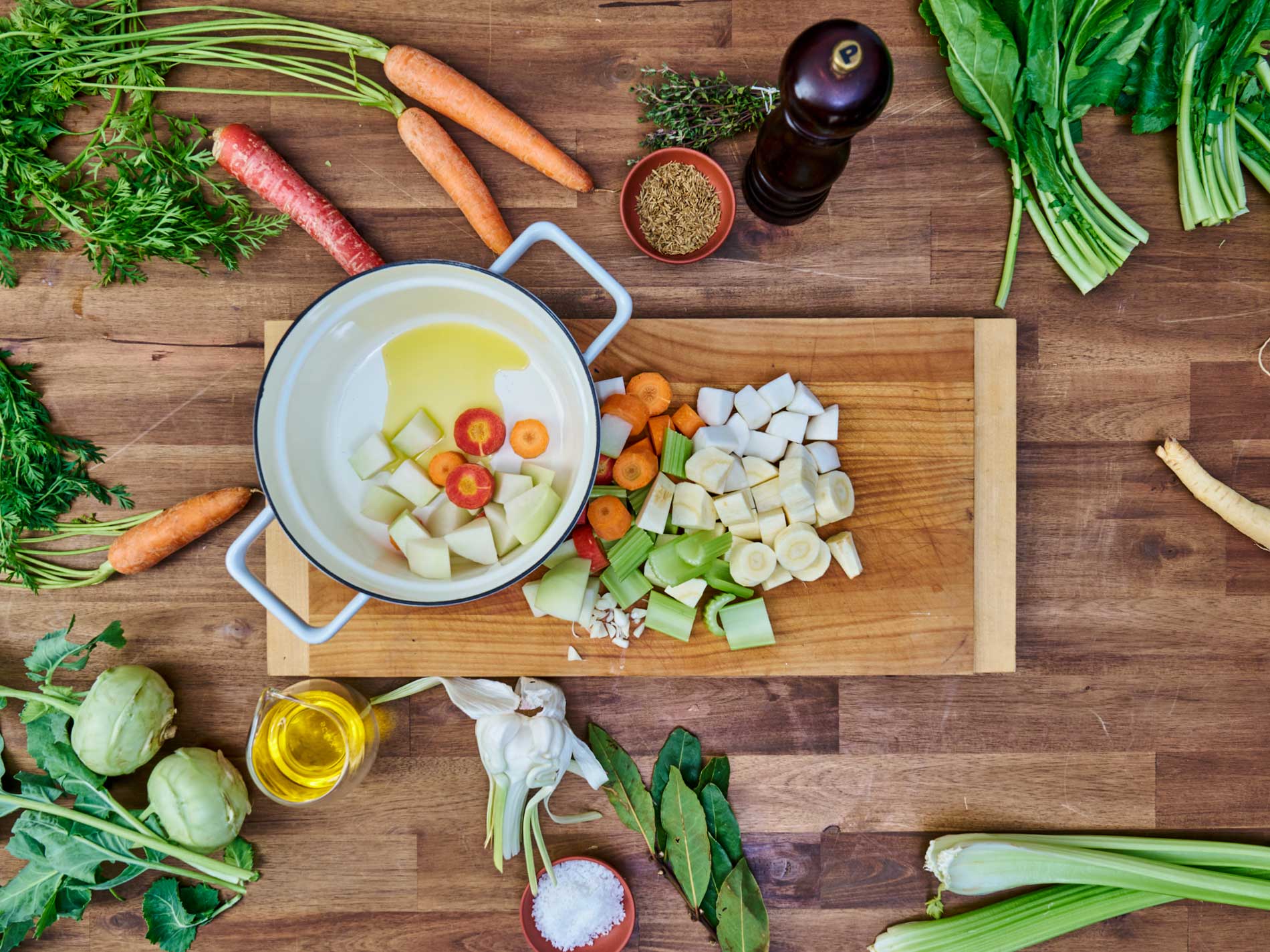 Zu sehen ist ein Ausschnitt des Stop-Motion-Videos zum GQB Rezept "Ratatouille".